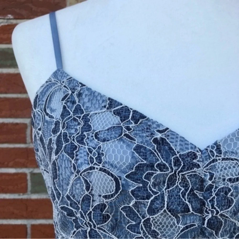 Jack by BB Dakota NWT Blue White Spaghetti Strap Lace Dress 👗